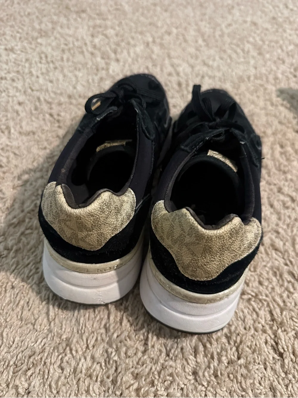 Michael Kors black Sneakers with Gold Accent